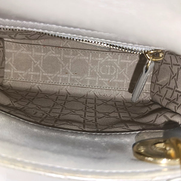 Lady Dior Mini Cannage Lambskin Gray