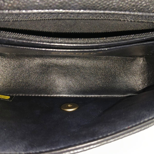CLASSIC FLAP Mini Quilted Grained Calfskin Gray