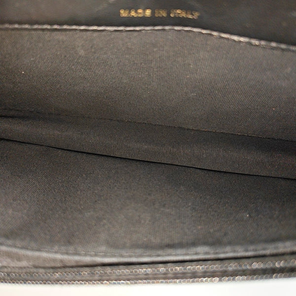 Quilted Grained Calfskin Shoulder Bag Black