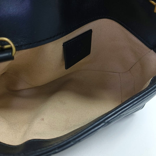 GG Marmont Mini Quilted Calfskin Black