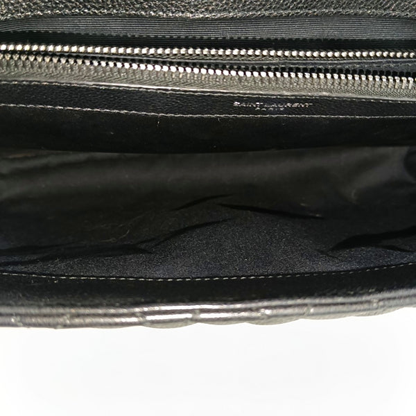 COLLEGE Large Chevron Calfskin Black