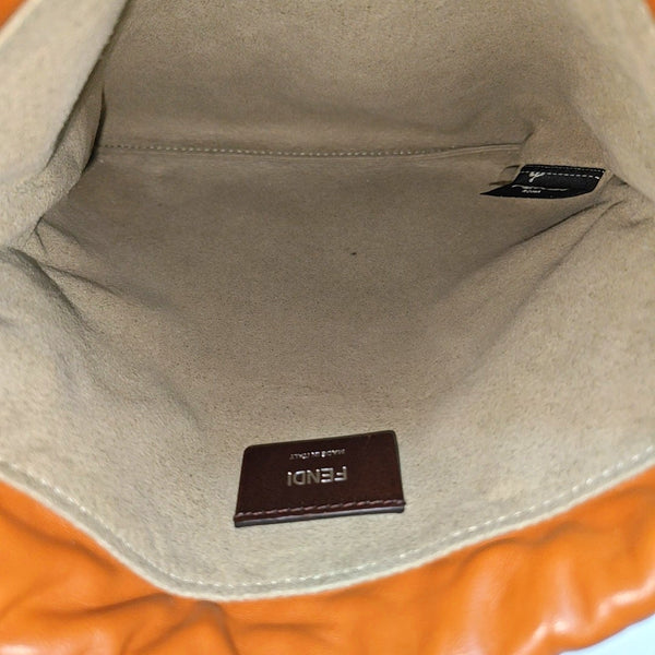 Calfskin Shoulder Bag Small Brown