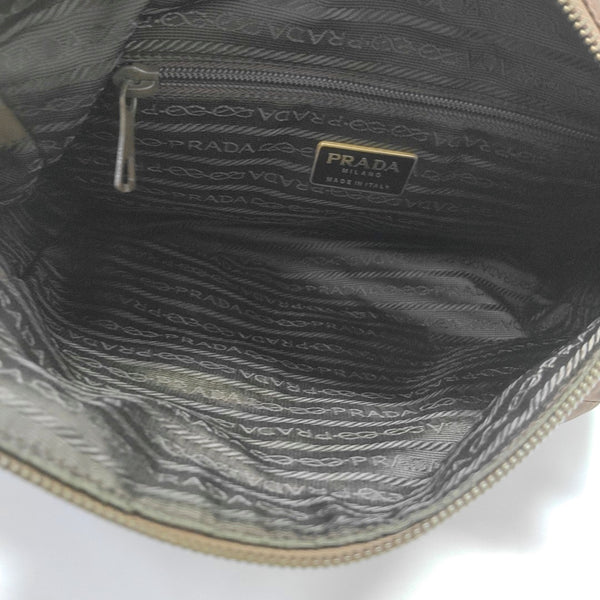 Quilted Nylon Shoulder Bag Brown