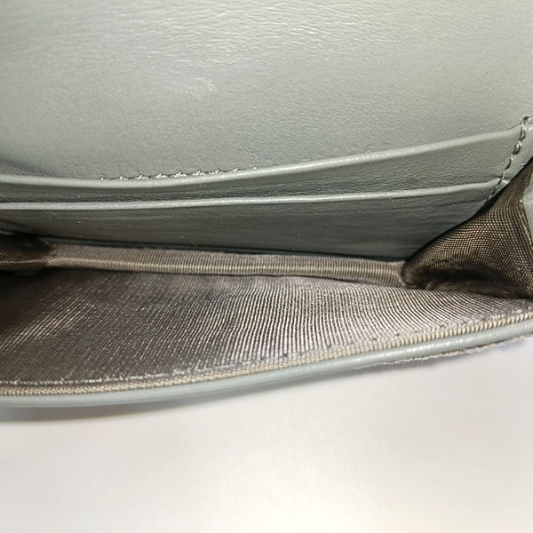 Saddle Mini Oblique Fabric Gray Wallet