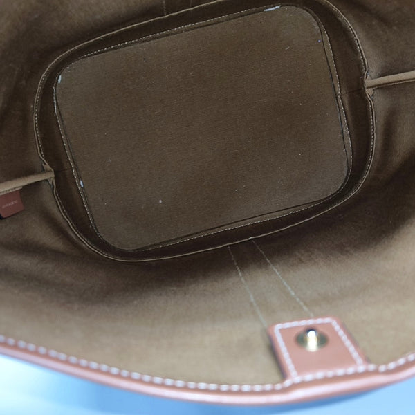Authenticated pre-owned TRIOMPHE CANVAS Medium Coated Canvas Brown - Bucket Bag at Looply