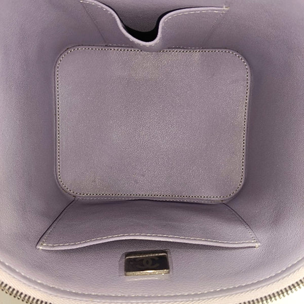 TRENDY CC Quilted Grained Calfskin Purple