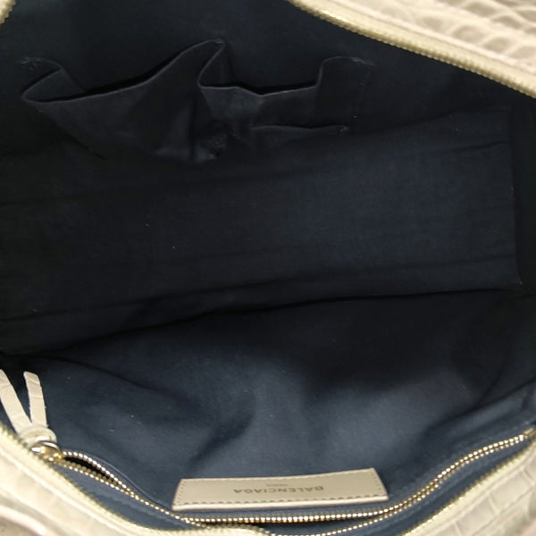 Classic Metallic Edge City Medium Calfskin Beige
