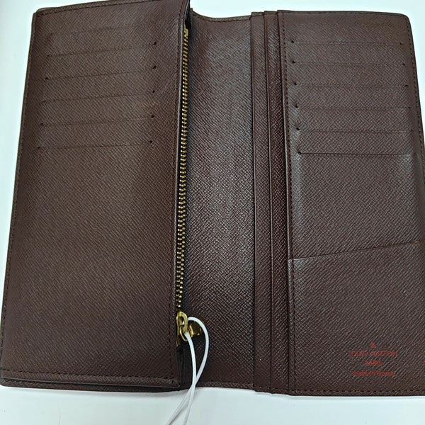 BRAZZA Damier Ebene Coated Canvas Brown Wallet