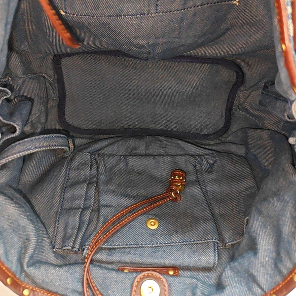 Canvas Top Handle Bag Blue