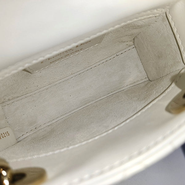Lady Dior Super Mini Quilted Lambskin White