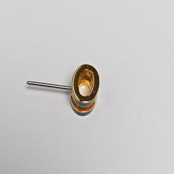 Pop H Metal Gold Stud Earrings