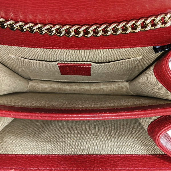 Interlocking G Small Calfskin Red