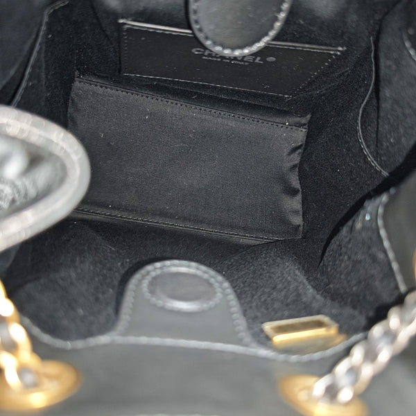 Quilted Calfskin Backpack Black