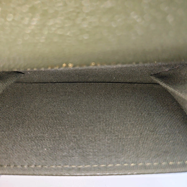 Quilted Grained Calfskin Wallet Green