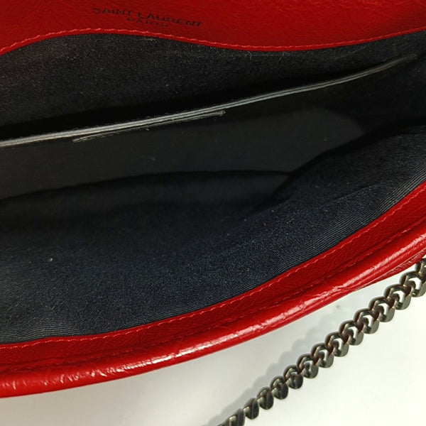 NIKI Small Chevron Calfskin Red