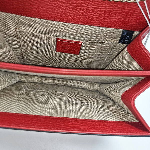 Interlocking G Small Calfskin Red
