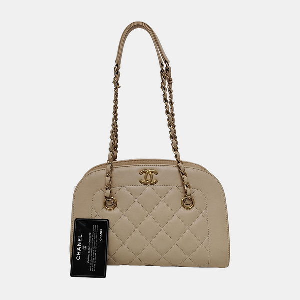 Quilted Lambskin Beige