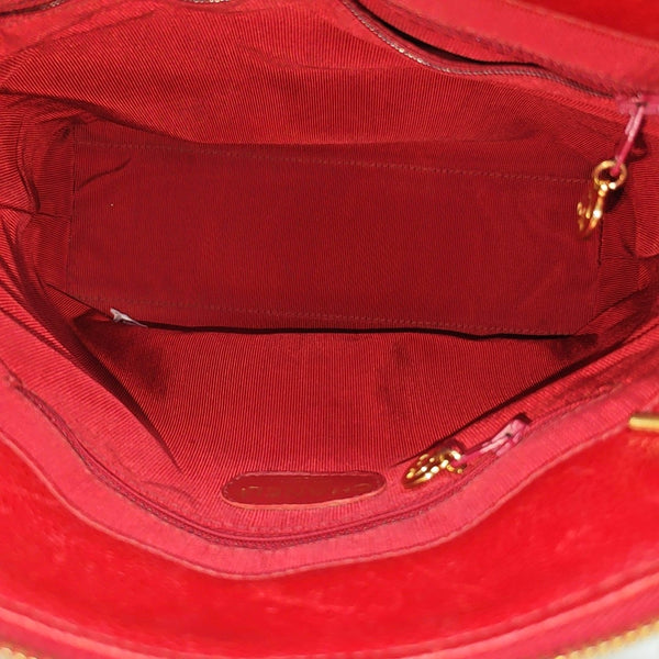 VINTAGE CC LOGO Quilted Grained Calfskin Red