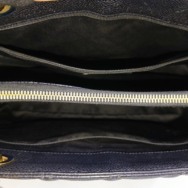 CHANEL GST Large Quilted Grained Calfskin Black