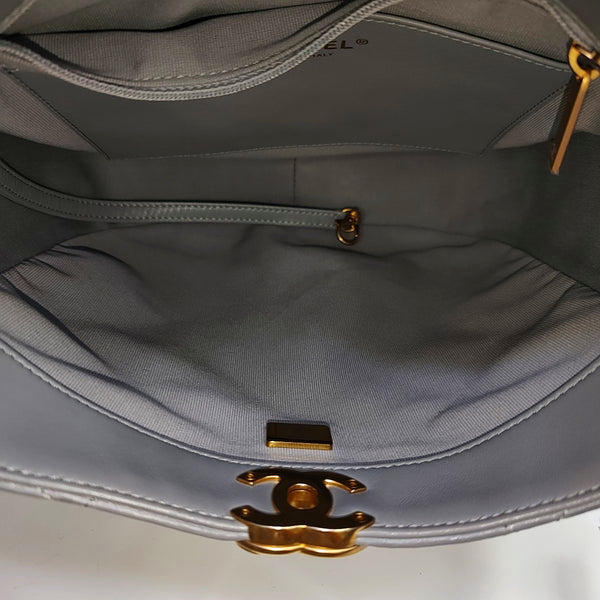 Quilted Lambskin Shoulder Bag Gray