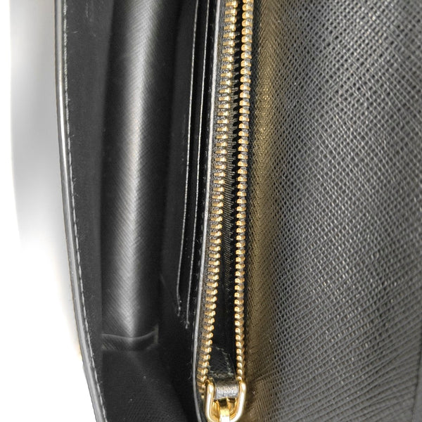 Saffiano Calfskin Shoulder Bag Black