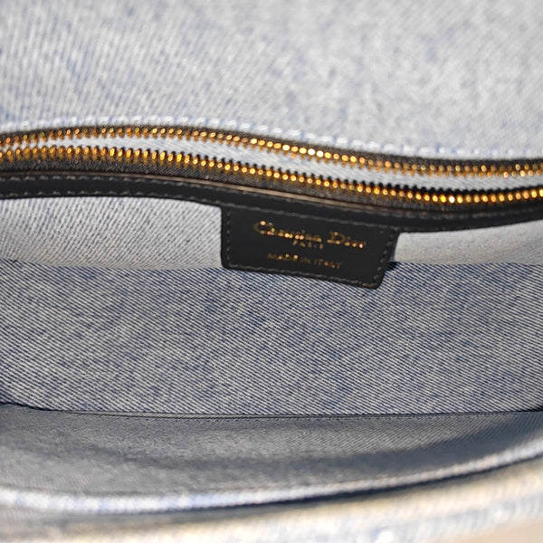 Dior Caro Medium Quilted Denim Blue