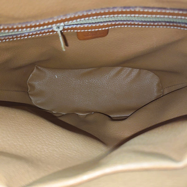 Coated Canvas Shoulder Bag Brown