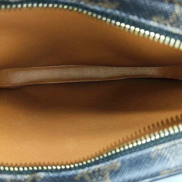 Coated Canvas Shoulder Bag Medium Brown