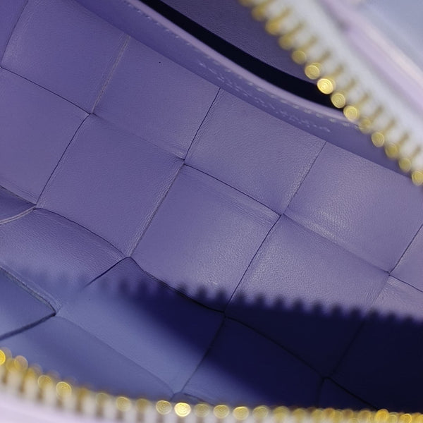 Authenticated pre-owned Intrecciato Small Lambskin Purple - Top Handle Bag at Looply