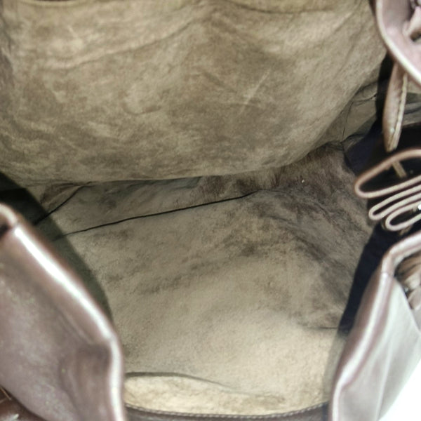 Lambskin Shoulder Bag Brown