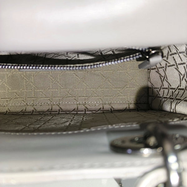 Lady Dior Small Cannage Lambskin Gray