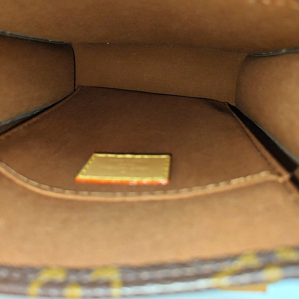 SAC PLAT Mini Monogram Coated Canvas Brown