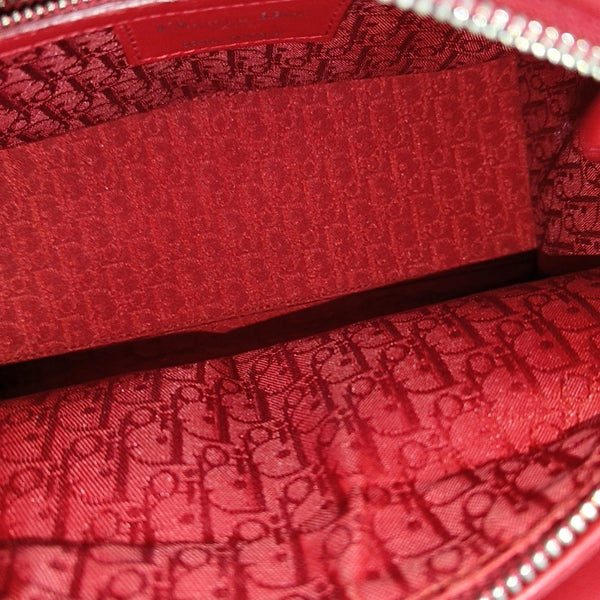 Authenticated pre-owned Lady Dior Medium Cannage Lambskin Red - Tote Bag at Looply