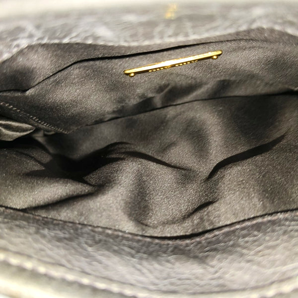 Miu Coffer Quilted Lambskin Gray