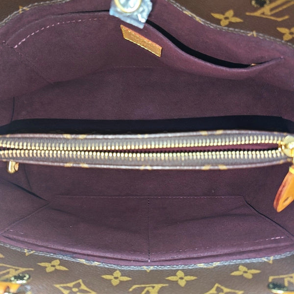MONTAIGNE MM Monogram Coated Canvas Brown