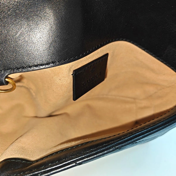 GG Marmont Mini Quilted Calfskin Black