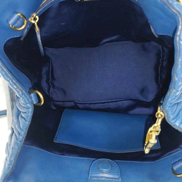 Quilted Lambskin Tote Bag Blue
