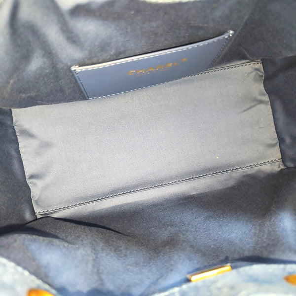 CHANEL 25 Small Quilted Suede Blue