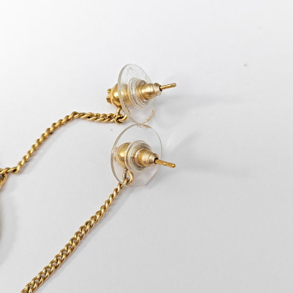CC Logo Metal Gold Stud Earrings