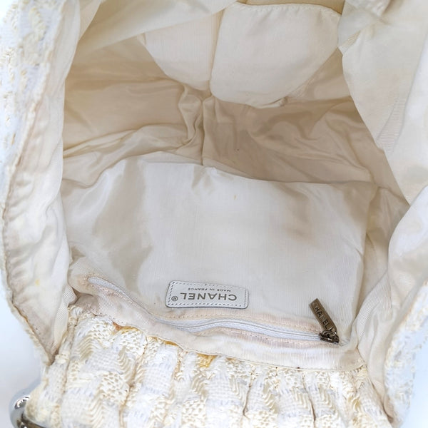 Fabric Top Handle Bag White