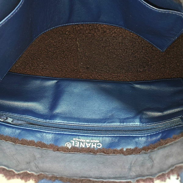 Lambskin Tote Bag Medium Blue
