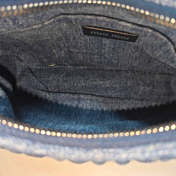 Quilted Denim Shoulder Bag Blue