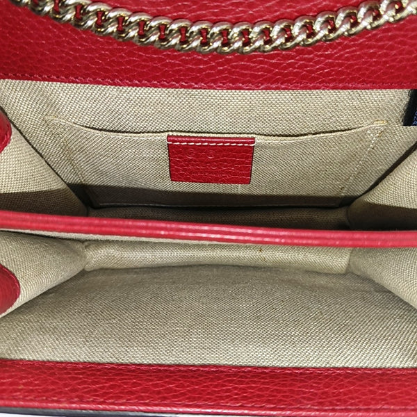 Interlocking G Small Calfskin Red