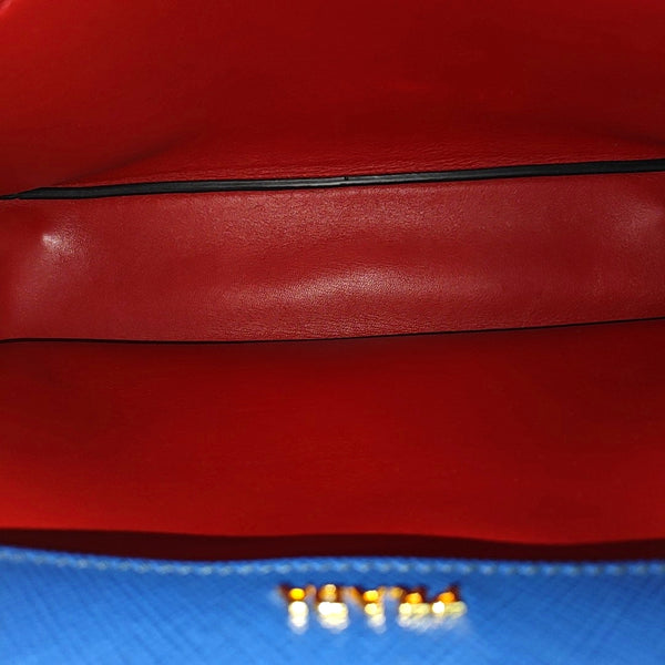 Double Medium Saffiano Calfskin Blue