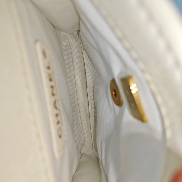Quilted Calfskin Shoulder Bag Mini White
