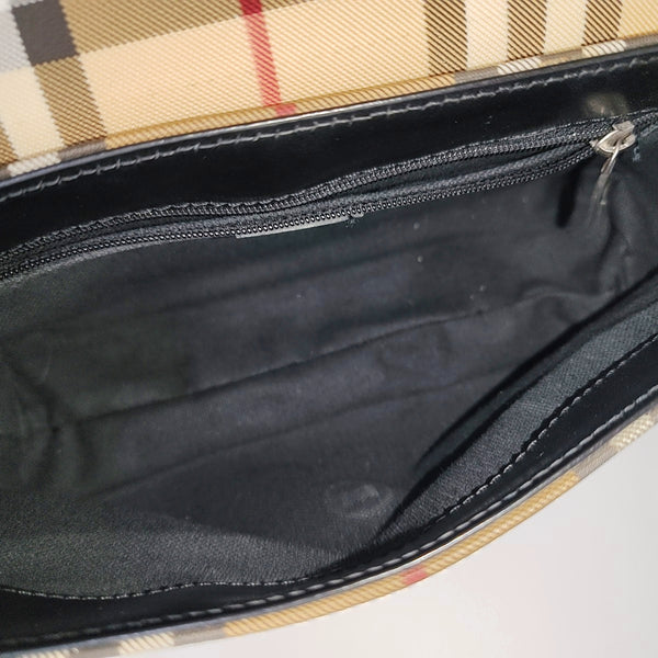 Coated Canvas Shoulder Bag Brown