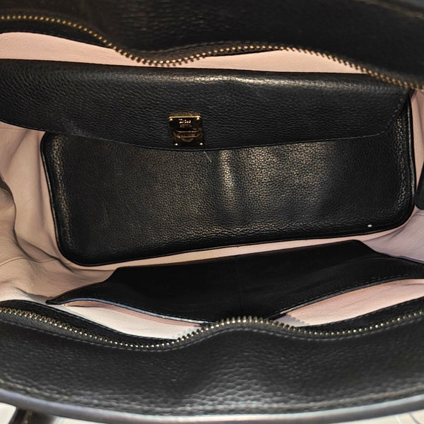 Calfskin Top Handle Bag Black