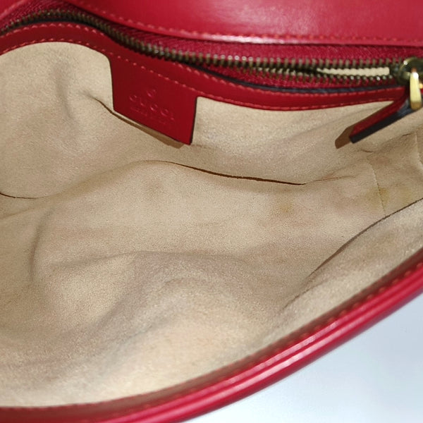 GG Marmont Medium Quilted Calfskin Red