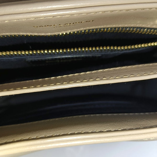 LOULOU Extra Small Chevron Calfskin Beige