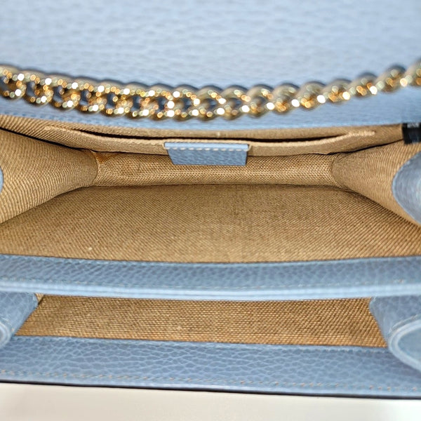 Interlocking G Small Calfskin Blue